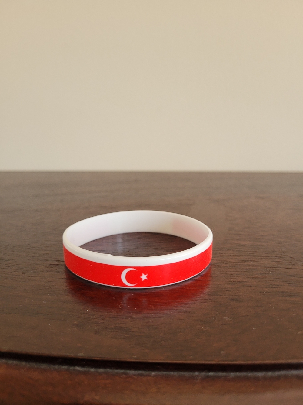Brand New Red And White National Flag Of Turkey Silicone Wristband